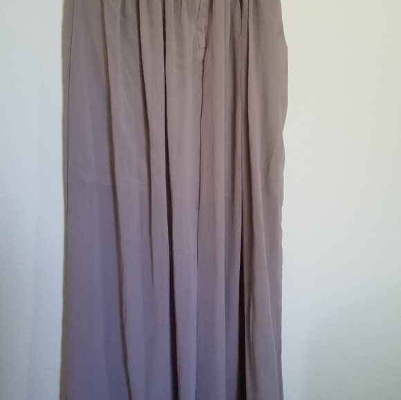 Mauve long chiffon skirt - Picture 3 of 4